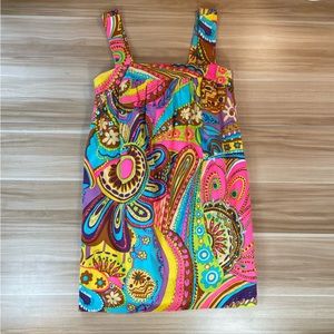 Milly New York mod paisley patterned baby doll mini dress